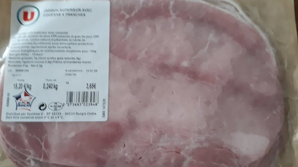Jambon supérieur avec couenne