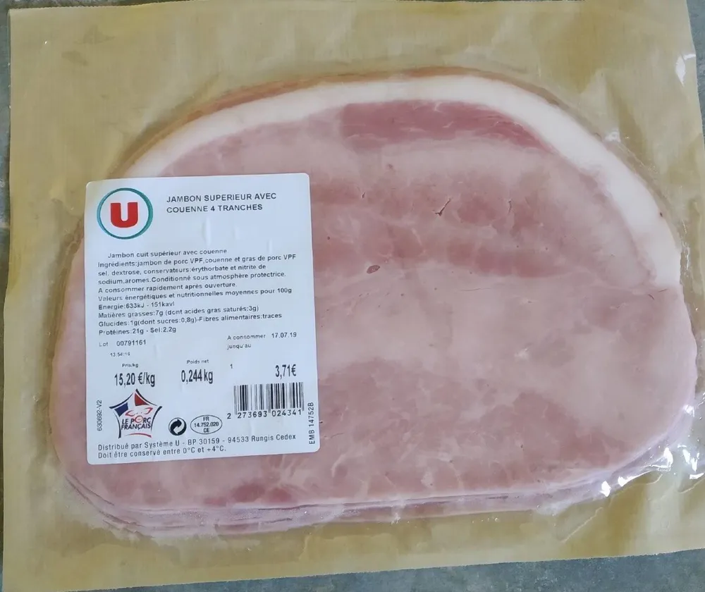 U JAMBON SUPÉRIEUR AVEC COUENNE