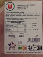 Jambon cuit supérieur avec couenne