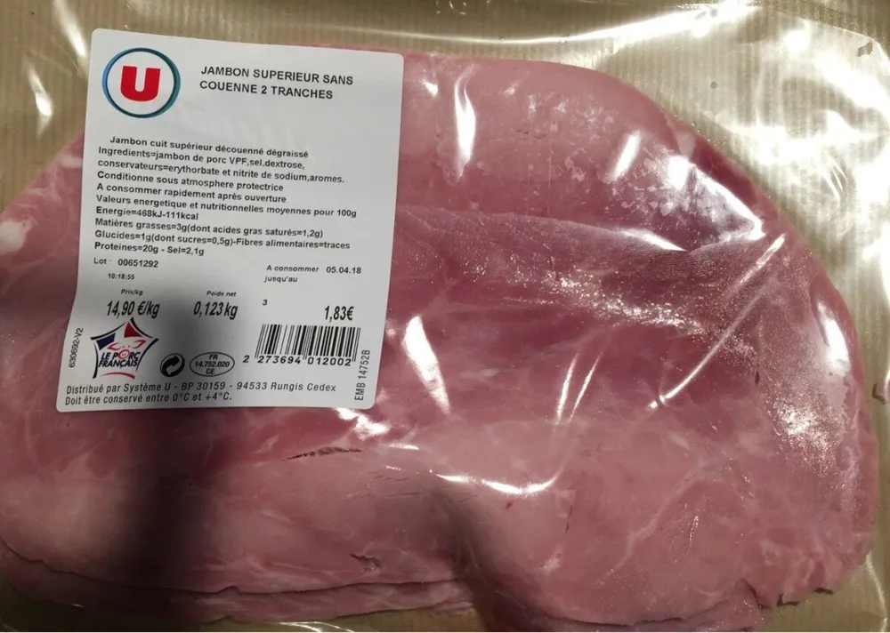 Jambon superieur sans couenne