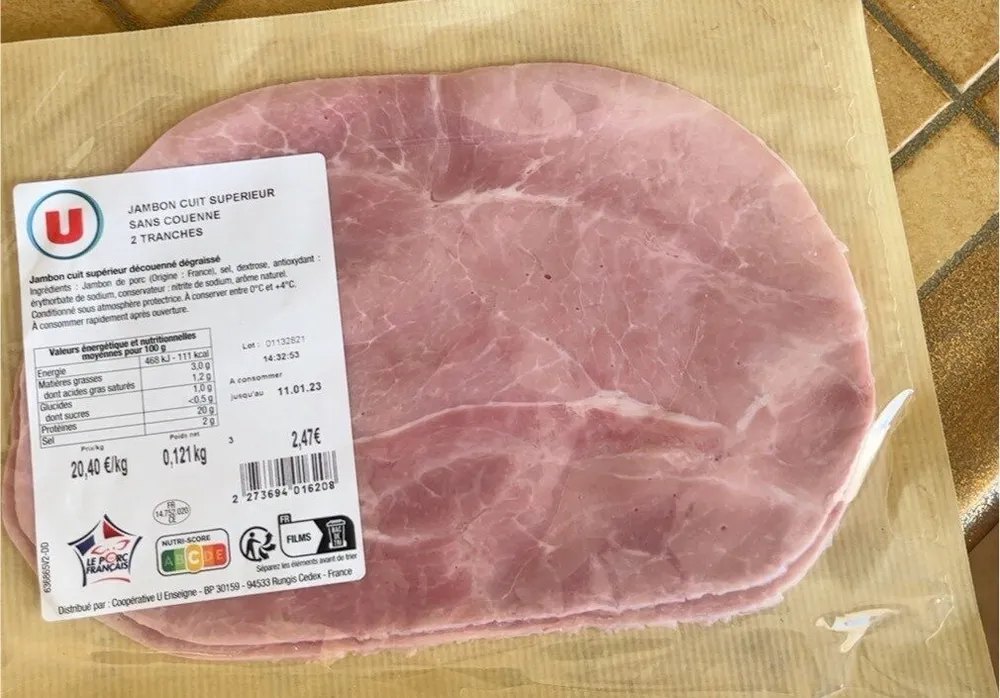 Jambon cuir superieur sans couanne