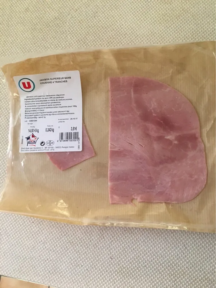 Jambon superieur sans couenne