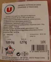 Jambon Supérieur sans couenne 4 tranches