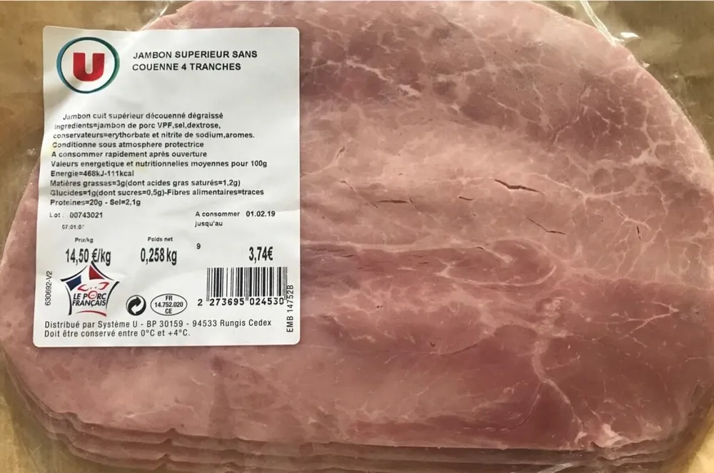 Jambon superieur sans couenne