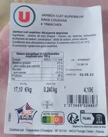 Jambon cuit superieur sans couenne U