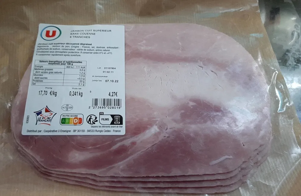 Jambon cuit Supérieur sans couenne