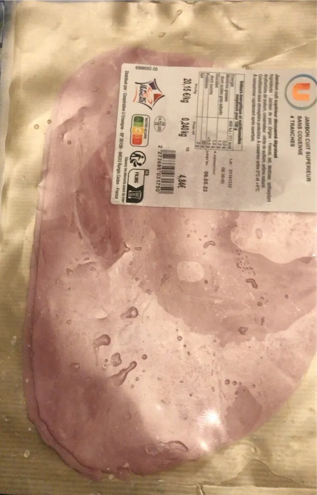 Jambon cuit supérieur sans couenne