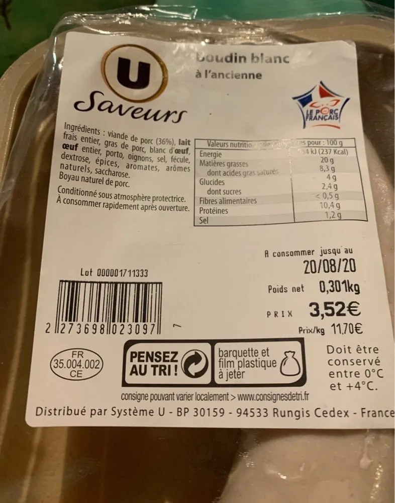 Boudin blanc à l ancienne