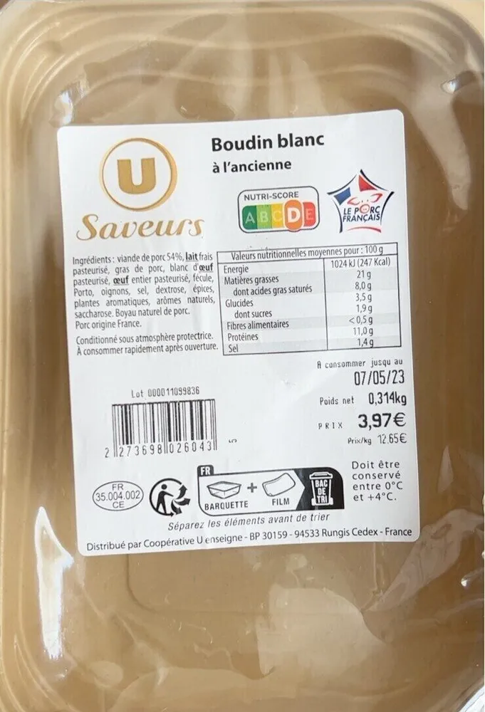 Boudin blanc à l’ancienne