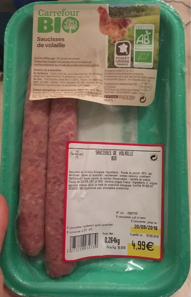 Saucisses de volaille