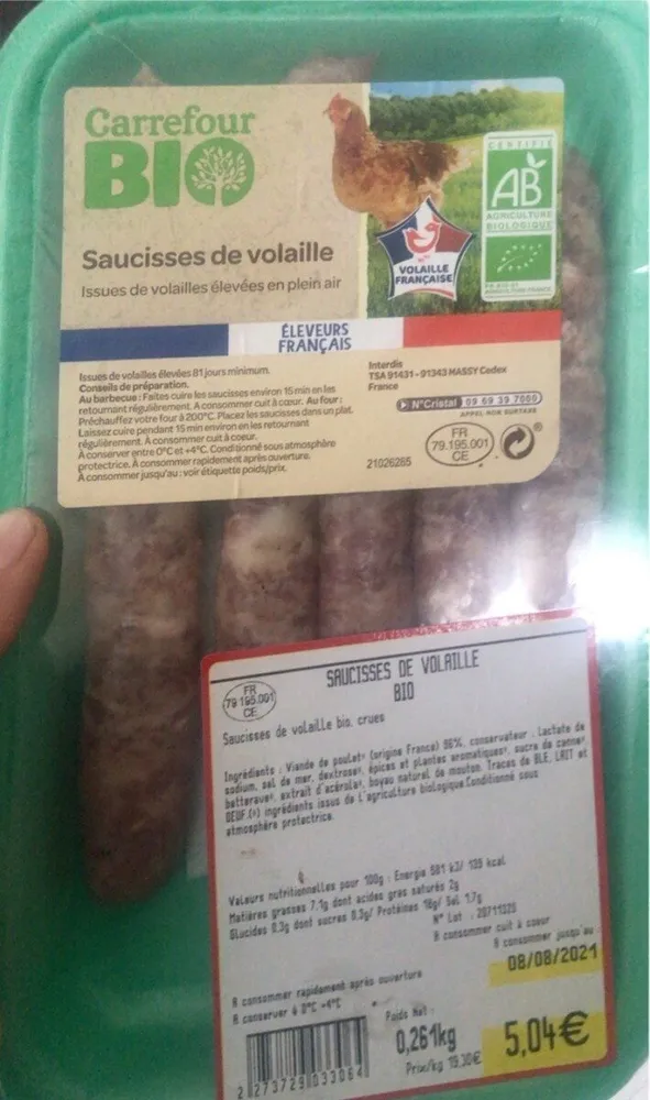 Saucisses de volaille