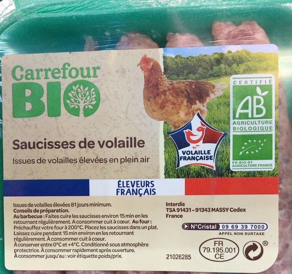 Saucisses de volaille