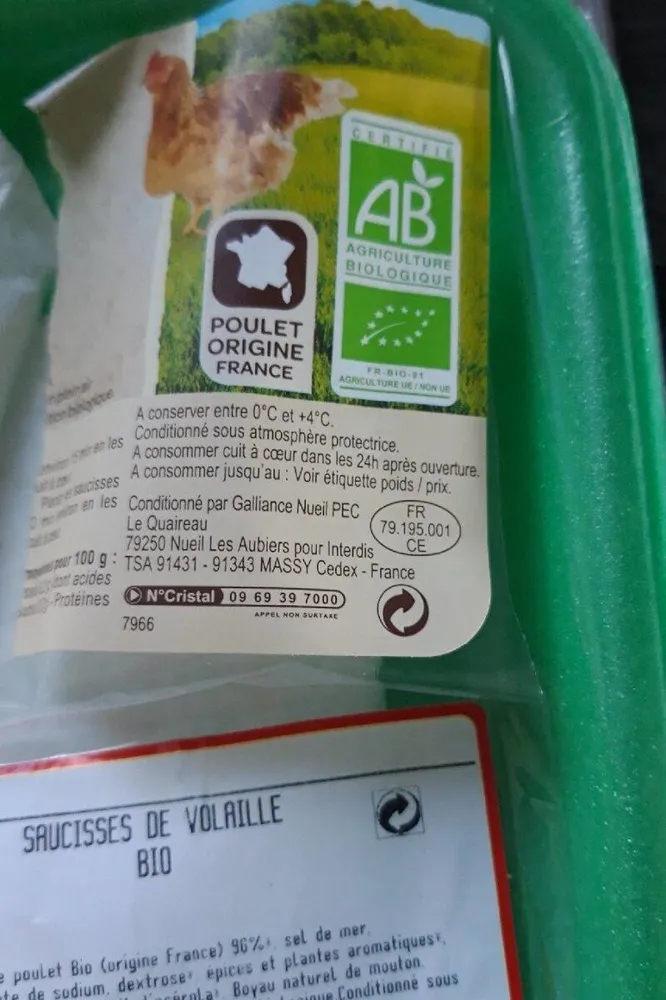 Saucisses de volaille