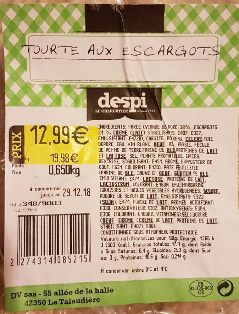 Tourte aux escargots