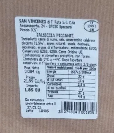 Salsiccia piccante