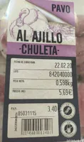 Pavo al ajillo chuleta