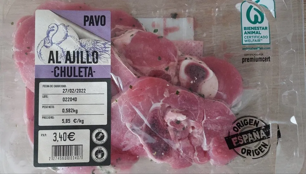 Chuleta de pavo al ajillo