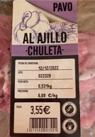 Chuleta contaminado pavo al ajillo