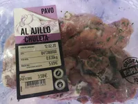 Chuleta al ajillo de pavo