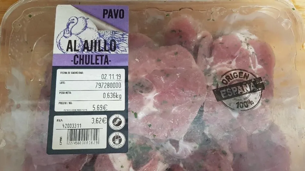 Chuletas de pavo al ajillo