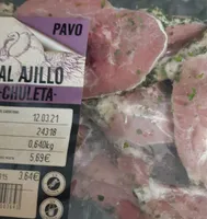 Chuleta de contramuslo de pavo al ajillo