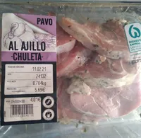 Chuletas de contramuslo de pavo al ajillo