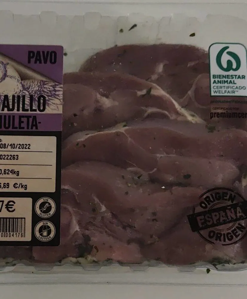Pavo al  ajillo de chuleta