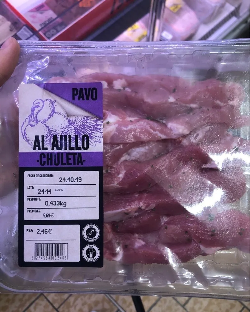 Chuleta de pavo al ajillo