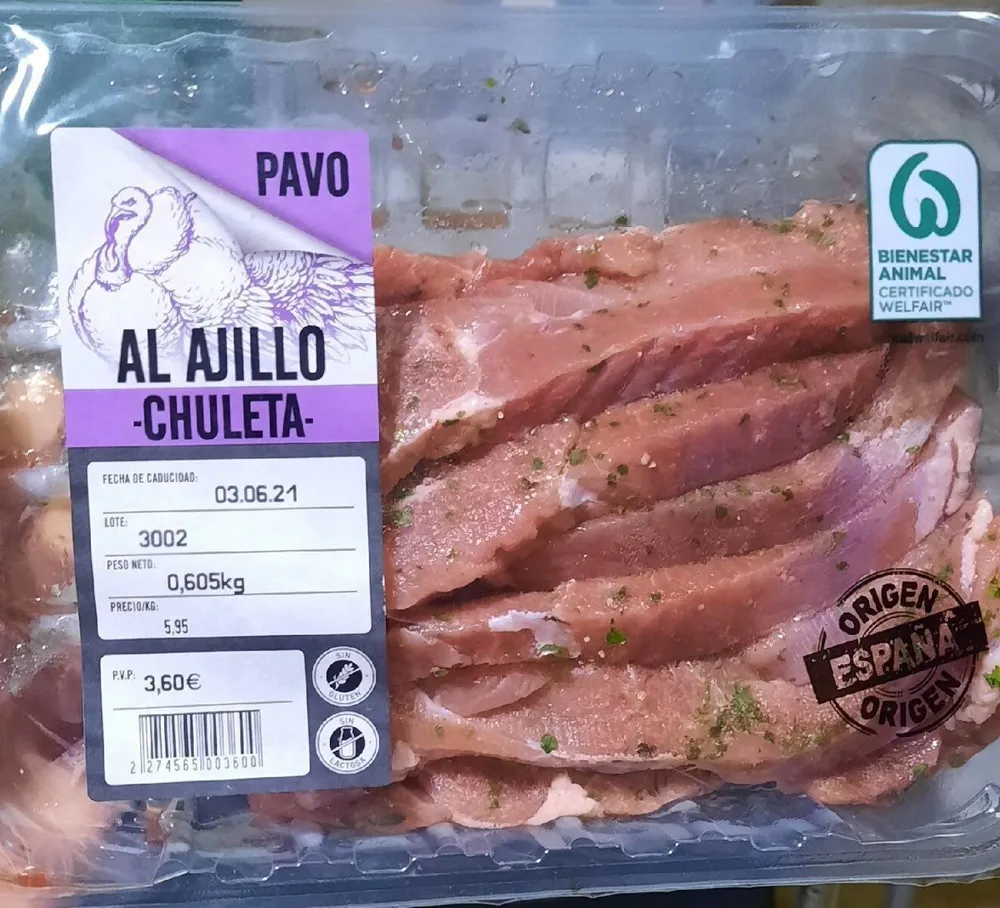 Chuletas de pavo al ajillo