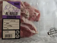 Chuleta pavo al ajillo