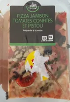 Pizza jambon tomates confites et pistou