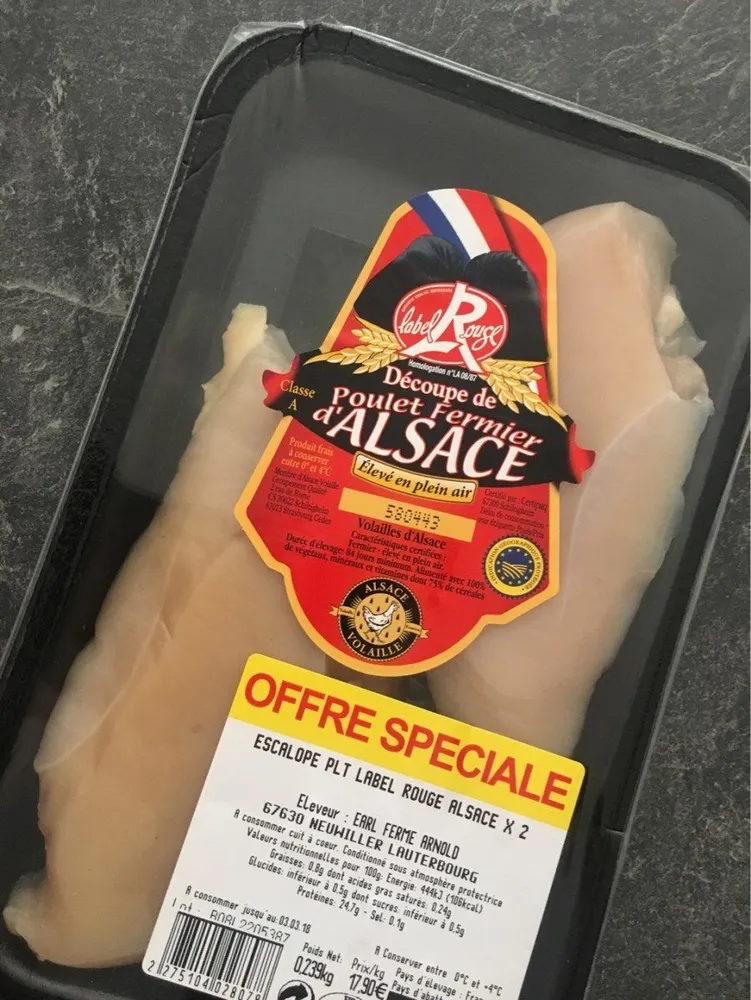 Escalope Poulet fermier alsace