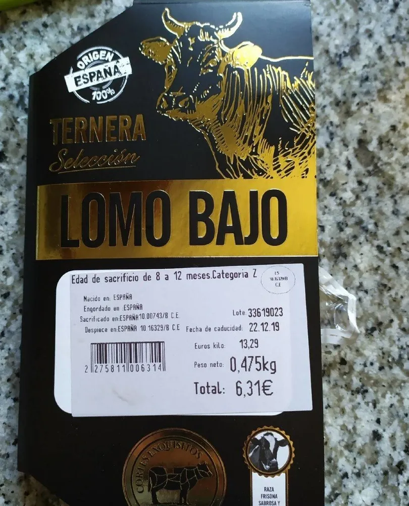 Lomo bajo de ternera