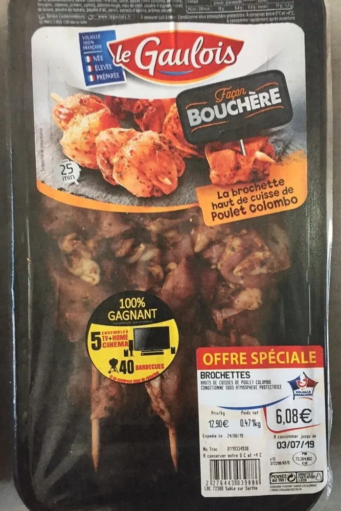 Brochette Haut de cuisse Poulet Colombo