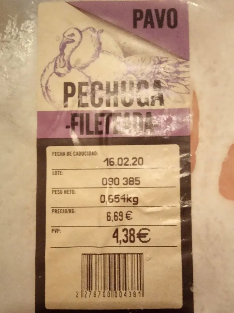 Pechuga fileteada