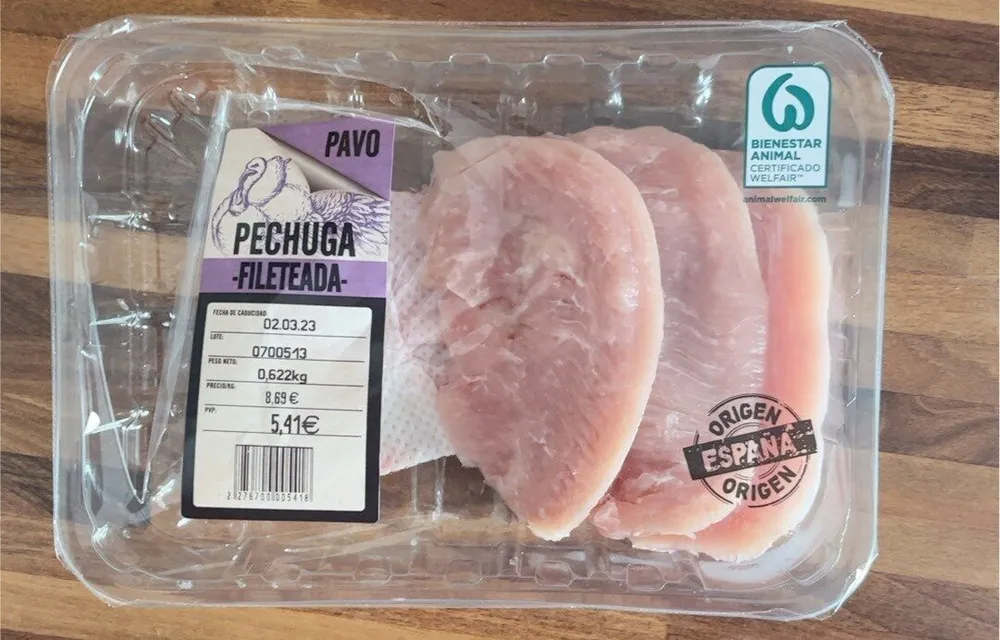 Pechuga fileteada Pavo