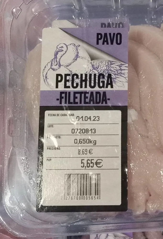 Pechuga fileteada de pavoñ