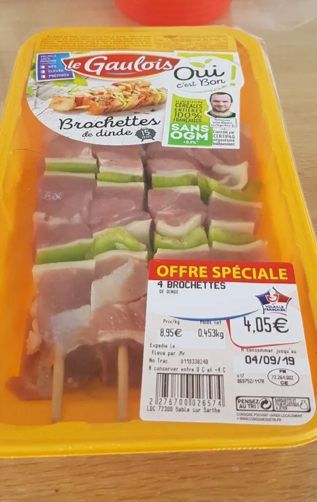 Brochettes de dinde