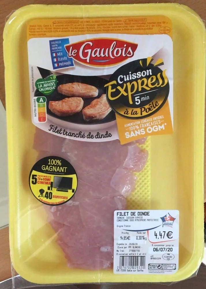 filet tranché de dinde