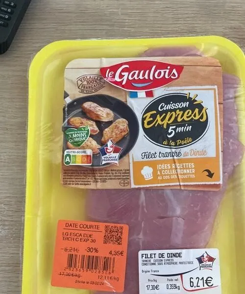 Filet tranché de dinde