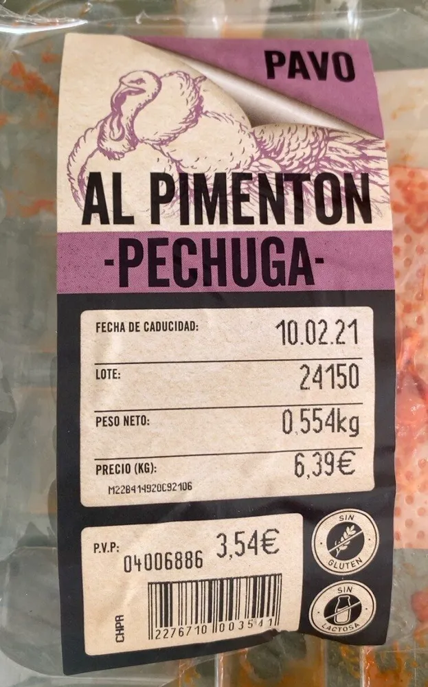 Pechuga pavo al pimentón