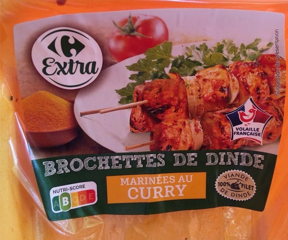 Brochettes de dinde marinées au curry