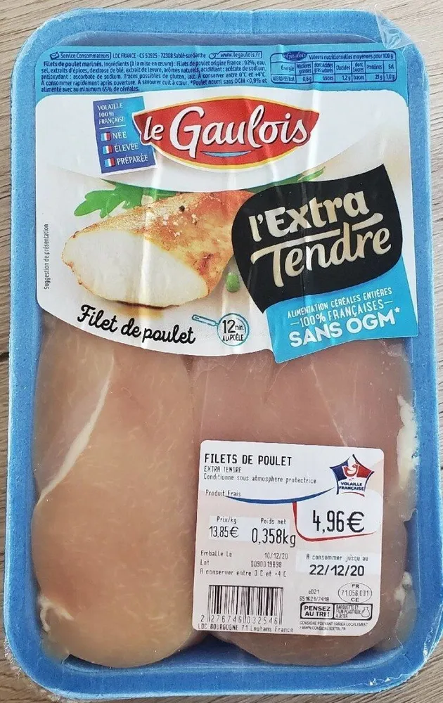 Filet de poulet, l'extra tendre