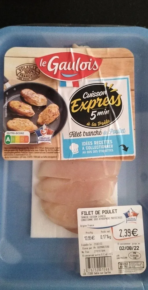 Filet tranché de poulet