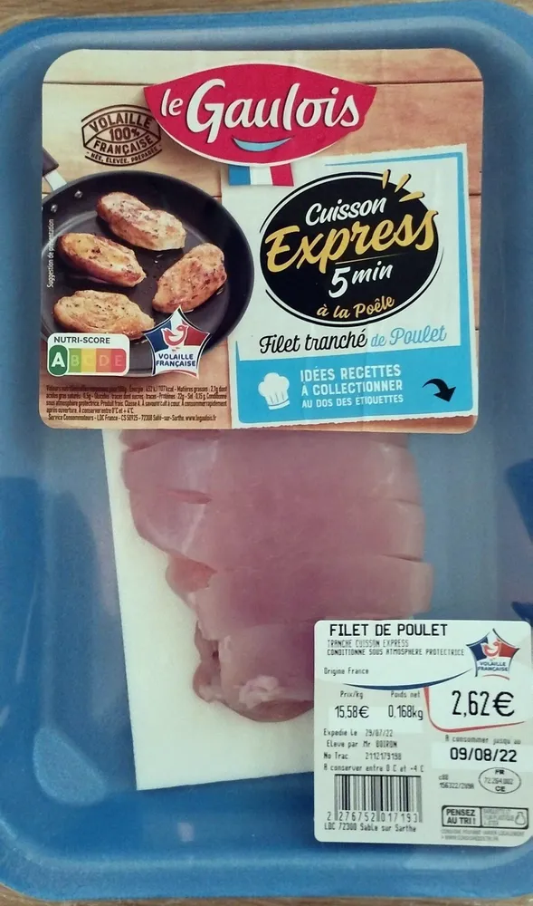 Filet tranché de poulet
