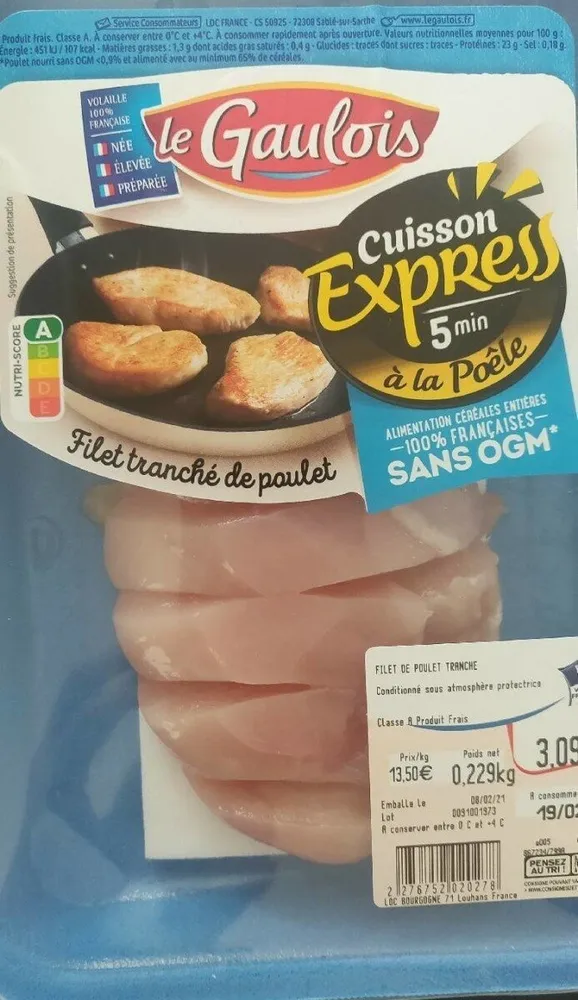 Filet tranché de poulet