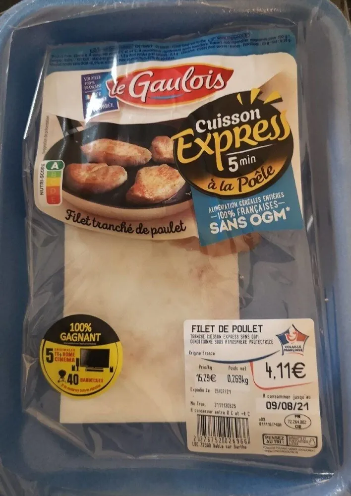 Filet tranché de poulet le Gaulois