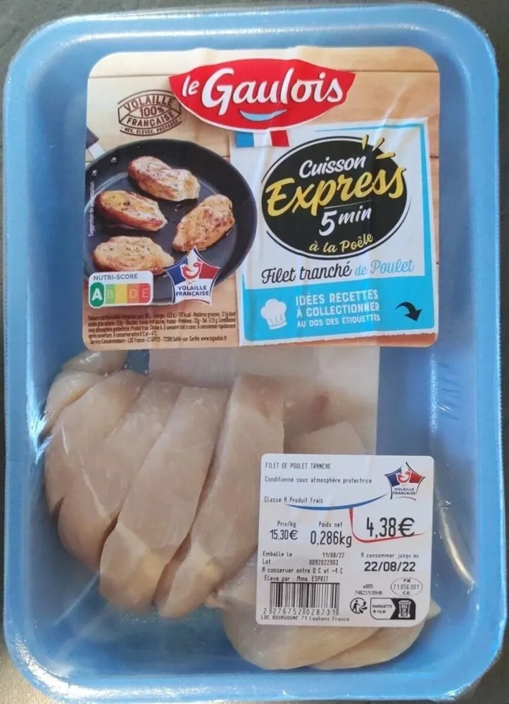 Filet tranché de poulet