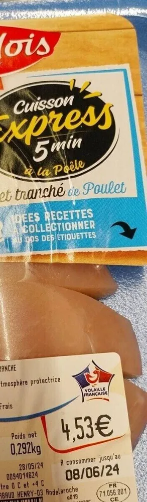 Filet poulet tranche