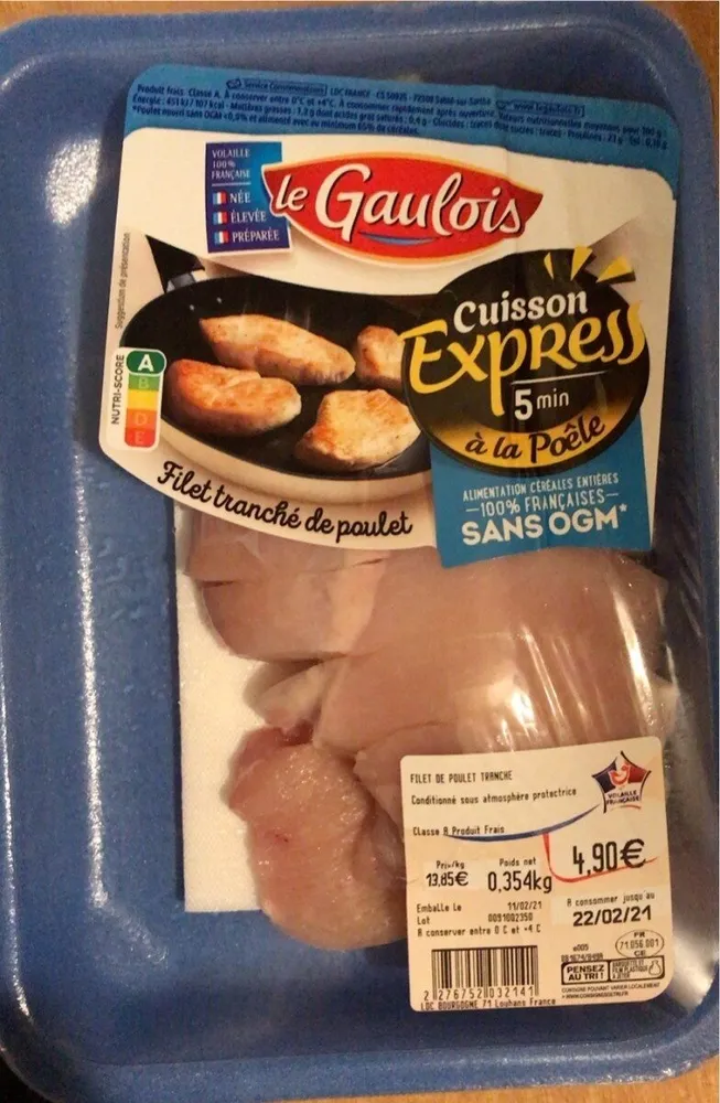 Filet de poulet tranche